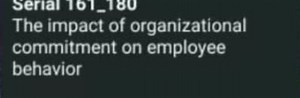 What is the impact of organizational commitment on employee beh... | Filo
