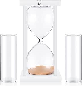 Hourglass Sand Timer 3 Pcs Unity Ceremony Hourglass Set 60 Minutes Cylinder Set for Wedding Home Desk Office Living Room Decor
