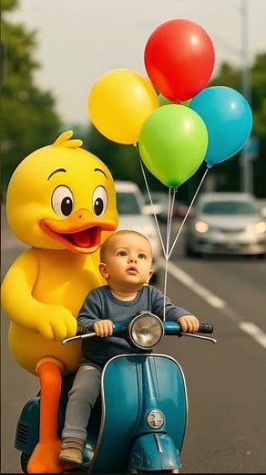 Baby’s First Balloons 🎈 | Cute Duck Surprise 🐤 #Shorts