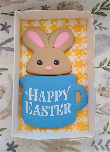 Easter Cookie Gift Box: Bunny & Mug Sugar Cookies. Easter Basket Treat - Etsy
