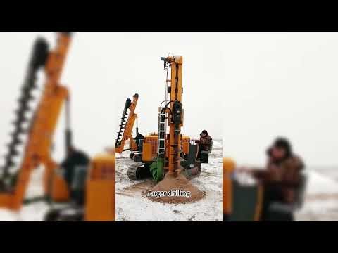 PV piling machine in operation