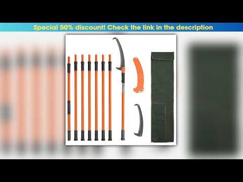SucceBuy Manual Pole Saw Extendable Tree Pruner Sharp Steel Blade for Branches Trimming with