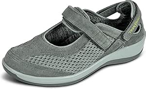 Orthofeet Women's Orthopedic Grey Knit Sanibel Mary Jane Shoes, Size 8