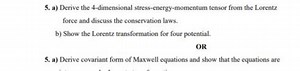 a) Derive the 4-dimensional stress-energy-momentum tensor from ... | Filo