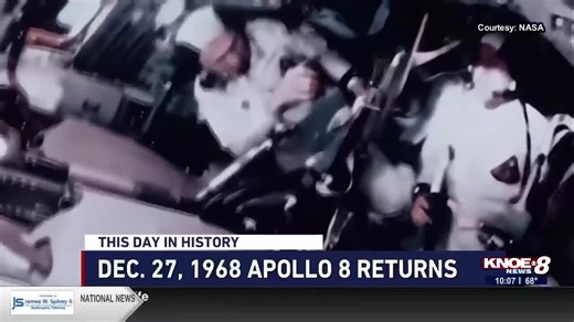 Apollo 8 crew returned from space after viewing the moon on Dec. 27, 1968
