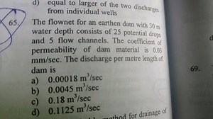 The flownet for an earthen dam with 30 m water depth consists o... | Filo
