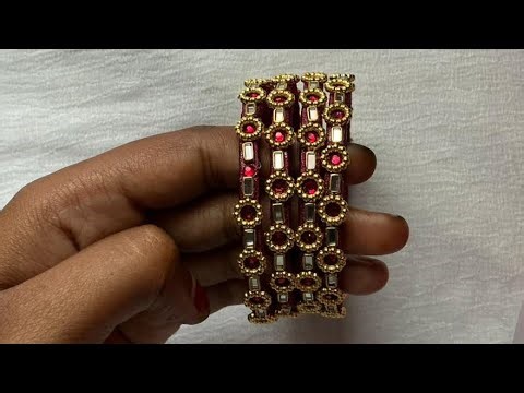 Full Tutorial: Ruby Red Kundan Bangles Making ❤️ | Elegant Bridal Bangles Step by Step