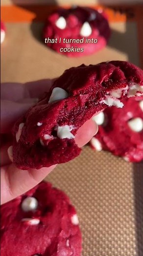 Don’t sleep on cake mix cookies — these red velvet white chocolate chip ones are soft, chewy, and