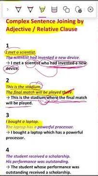 Complex Sentence Joining by Adjective Clause