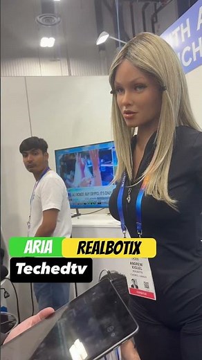 Aria, "Real" companion robot by ‪@RealbotixCorp‬ #ces2025 #tech #innovation #joke #humanoid #ai #voice