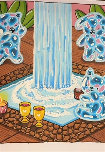 The cosmic Jelly effect 🩵🩷 I believe that if I had painted the other characters in other colors, it would have looked cooler! But it is what it is 😅 @❀ ℬ𝓁ℴℴ𝓂𝒾 ℒℴ𝓊 ❀ book @Ohuhuart markers #cosmic #coloring #coloringforadults #effect #fyp