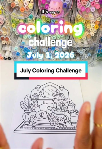 July Coloring Challenge🚨 #coloringchallenge #colortok #ohuhumarkers #adultcoloring #tawana30 ⬇️Previous Video⬇️ @Tawana B. Coloring