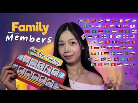 ASMR Family Members 🏠✨👨🏻👩🏽👧🏼 in 70 Different Languages | Whispering and Tapping While You Sleep