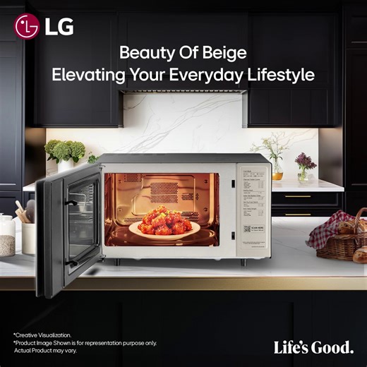 8.2K views · 55 reactions | Experience the perfect blend of cutting-edge technology and luxurious design! LG Wi-Fi Microwave Oven-Beige with Wi-Fi smart control, Scan to Cook technology, Charcoal Light Heater, and more, all wrapped in a sleek and opulent package! Know more at lg.com #LGScanToCookInStyle #LGIndia #LifesGood #LGMicrowave #LGOven | LG Global | Facebook