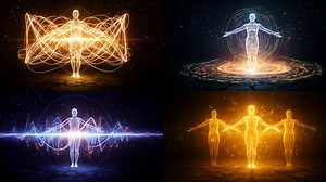 The Information Field In Quantum Information Holography, you are not matter— you are light. Not just traveling, but spinning, encoding slope, frequency, and probability into every angle of the quantum state vector. The singularity is not a point, but a field of all possible states— a memory field made of pure angular momentum. From it, light projects through entanglement onto the event horizon— the holographic screen. What appears solid is interference. What appears linear is spin. Every version