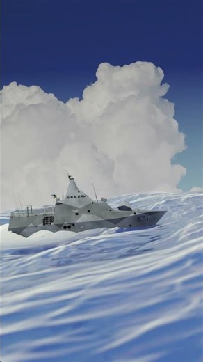 Stylized swedish Visby class Corvette | #3danimation #warships #stylized #3d #shorts