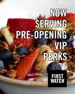 Hey, Westminster Station! Your new favorite brunch spot is opening soon.🍓 Sign up to be a pre-opening VIP for exclusive perks. 😎 | First Watch
