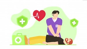 Flat Design CPR and First Aid Animation for Medical Education