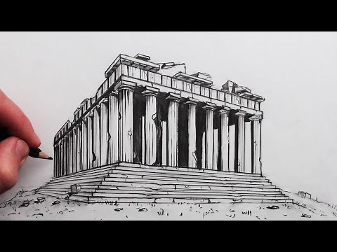 How to Draw The Parthenon Greek Temple: Old and New