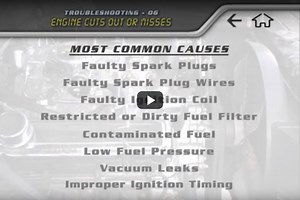 Troubleshooting - engine cuts out or misses
