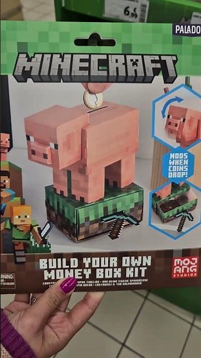 build your own MINECRAFT PIG money box #shorts