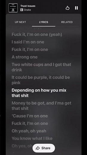 Trust Issues- Drake #fypシ #lyrics #drake #music #songlyrics #trustissues