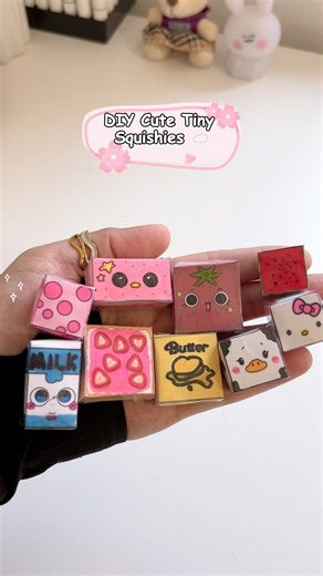 DIY Cute Tiny Squishies ?! 🥹 #craft #craftideas #diy #squishy #papercraft #easycraft #cutecraft