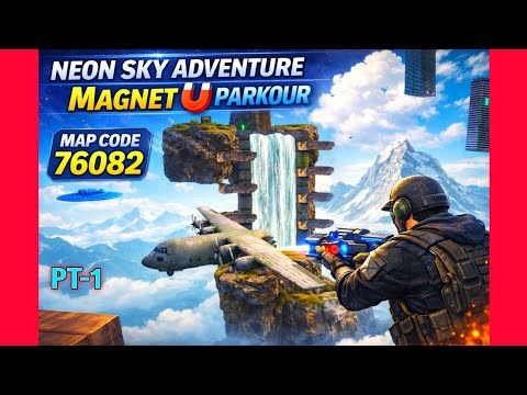 😱 NEON SKY ADVENTURE MAGNET 🧲 PARKOUR | BGMI WOW MODE 🔥 | Map Code 76082 pt 1