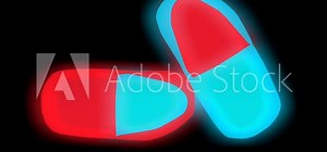 Animated medicine capsule icon in flat style, symbolizing drug, pill, and healthcare.