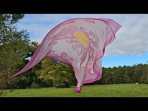 Flowing silk blowing elegant in the wind