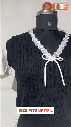 Laced V-Neck Knitted Crop Top