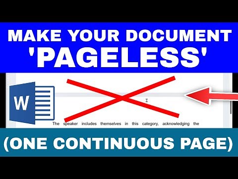 How to Make Your Word Document One Continuous Page | Make a Word Document PAGELESS