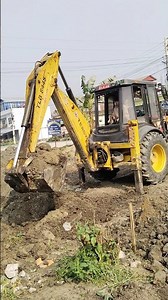 Backhoe loader digging the foundation of a house.#terex #jcb #cat #construction #automobile