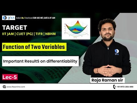Important Results on differentiability in Function of Two Variables | L-5 | IIT JAM