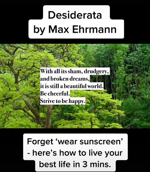 Ben Reads ‘Desiderata’ by Max Ehrmann