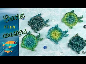 How to Crochet a Fish Drink Coaster/ Summer Crochet Pattern