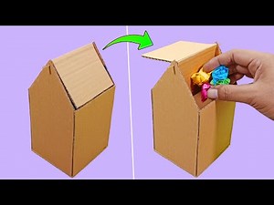Easy Mini Dustbin‼️How To Make Trash Bin With Cardboard , Cardboard Dustbin Box
