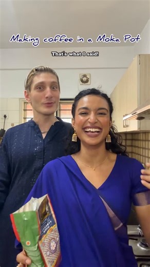 Rida Tharana on Instagram: "Lorenzo gifted me this Dolce and Gabbana moka pot a year and a half ago on my 25th birthday and I finally got to use it now that he’s in India. It’s been our little morning ritual because this man simply does not wake up without coffee. I, on the other hand, cannot drink it because my anxiety will personally pack its bags and leave my body if I have coffee this strong or have coffee at all"