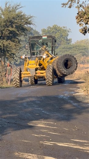“TYRE”change CAT120 motor Grader”📌 #construction #viralvideoシ✅