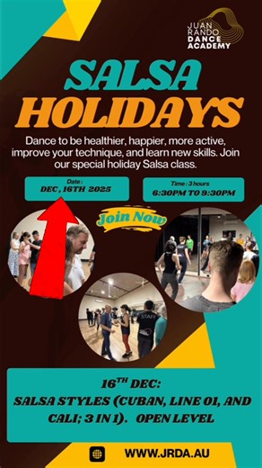 Christmas workshop JRDA 1: Salsa Styles (Cuban, Line 01, and Cali; 3...