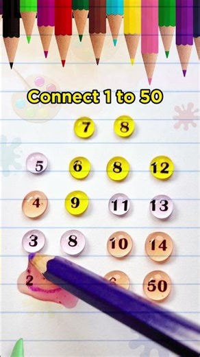 Hãy nối số thứ tự từ 1 đến 50 #maths #games #writing #art #line #drawing
