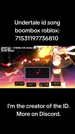 Undertale id song boombox roblox #роблокс #roblox #song #undertale #music #boombox