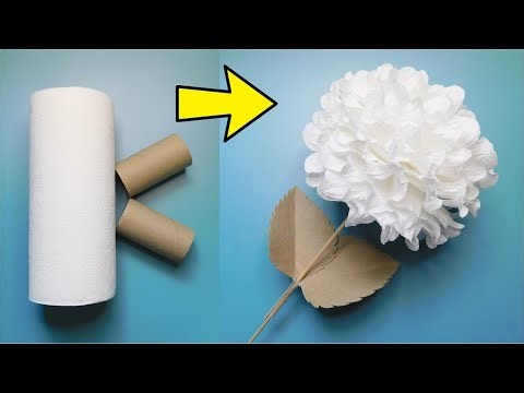 Giant Paper Hydrangea Tutorial plus Bonus 🌼 White Paper Flower Craft Ideas 🌸 Handmade Home Decor DIY
