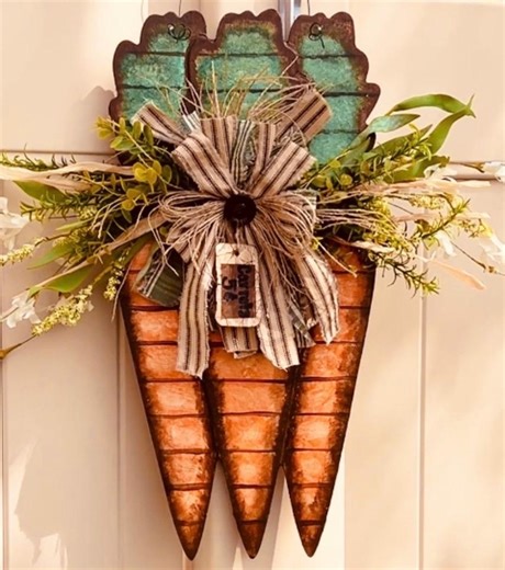 Rustic Carrot Door Hanger, Farmhouse Easter Decor, Farmhouse Carrot Door Decor, Rustic Spring Decor, Vintage Style Easter Decor - Etsy