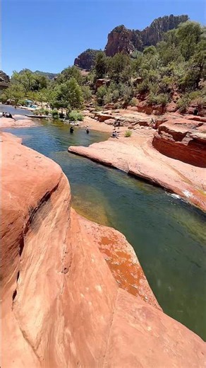 Nature’s Ultimate Waterslide 🏜️ #SlideRock #OakCreek #Arizona
