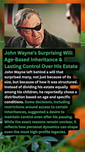 John Wayne’s Surprising Will: Age-Based Inheritance & Lasting Control Over His Estate