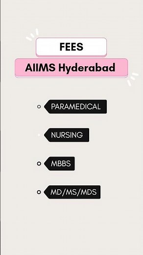 Fee Structure at AIIMS Hyderabad: MBBS, Nursing, Paramedical, PG. #aiims #fees #students #aiimsdelhi