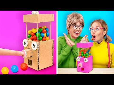 段ボールを使った楽しいクラフト || 123 GO! のDIYキャンディーディスペンサーの作り方