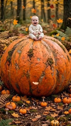 This Baby Is Sitting On A GIANT Pumpkin 🎃🍂 The Cutest Fall Miracle
