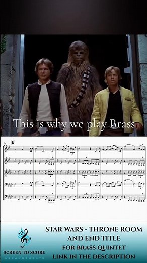 This is why we play Brass 🎺 Star Wars Throne Room and End Title for Brass Quintet #brassquintet
